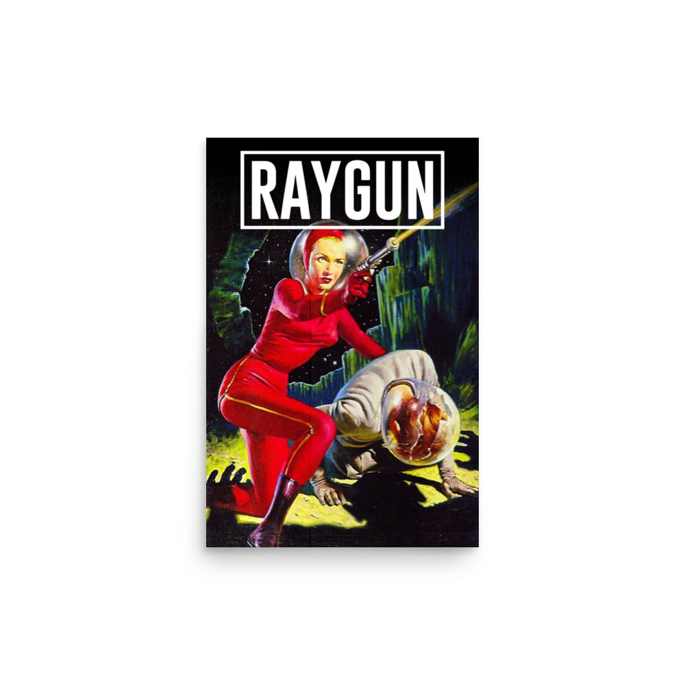 RAYGUN Space Woman Vintage Vertical Poster