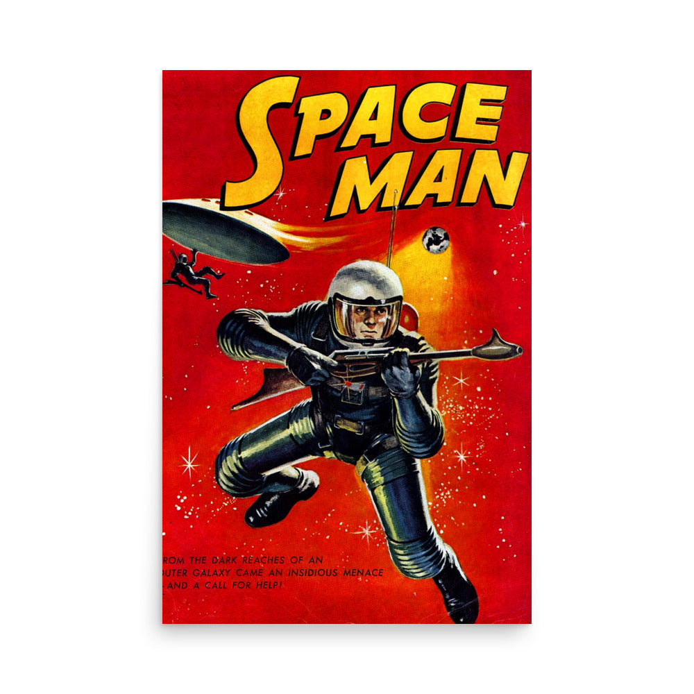 RAYGUN Space Man Vintage Vertical Poster