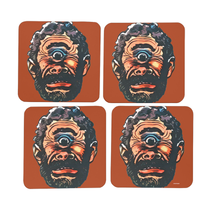 RAYGUN Cyclops Hardboard Coaster Set of 4