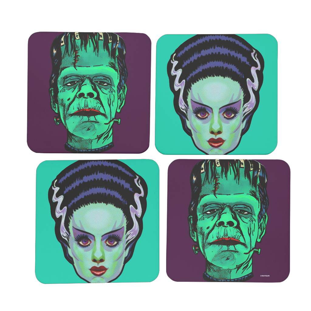 RAYGUN Frankie and Bride Hardboard Coaster Set of 4