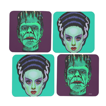 RAYGUN Frankie and Bride Hardboard Coaster Set of 4