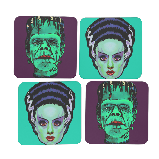 RAYGUN Frankie and Bride Hardboard Coaster Set of 4