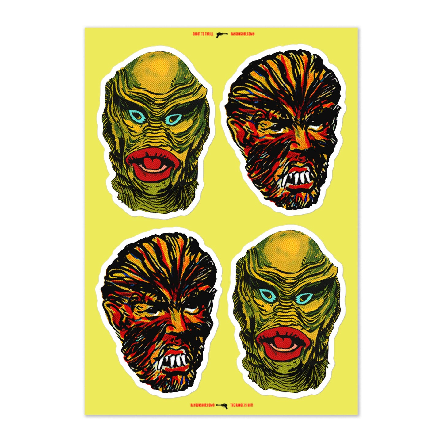 RAYGUN Creature vs. Werewolf Sticker Sheet