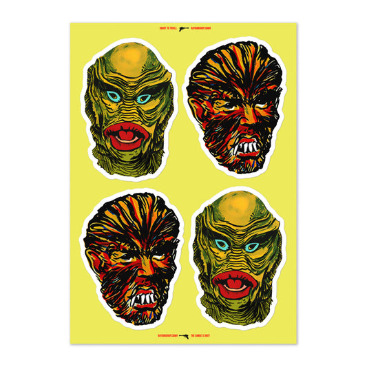RAYGUN Creature vs. Werewolf Sticker Sheet