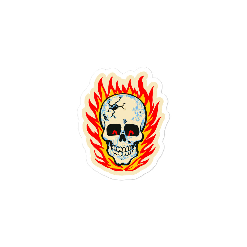 RAYGUN Hot Head Skull Bubble-free Kiss Cut Sticker