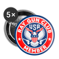 RAYGUN Club Buttons small 1'' (5-pack) - white