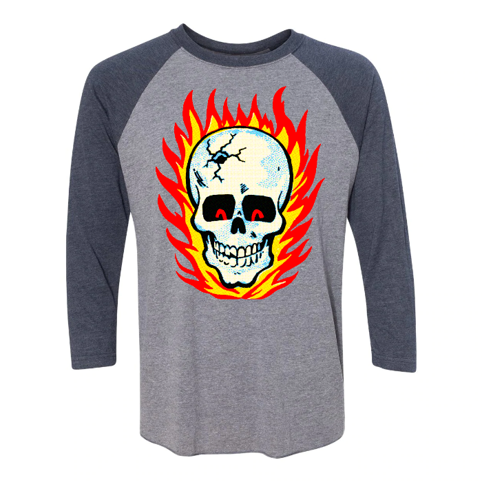 RAYGUN Hot Head Skull Triblend 3/4 Sleeve Raglan