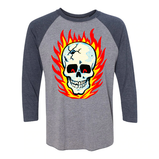 RAYGUN Hot Head Skull Triblend 3/4 Sleeve Raglan