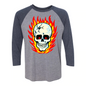 RAYGUN Hot Head Skull Triblend 3/4 Sleeve Raglan