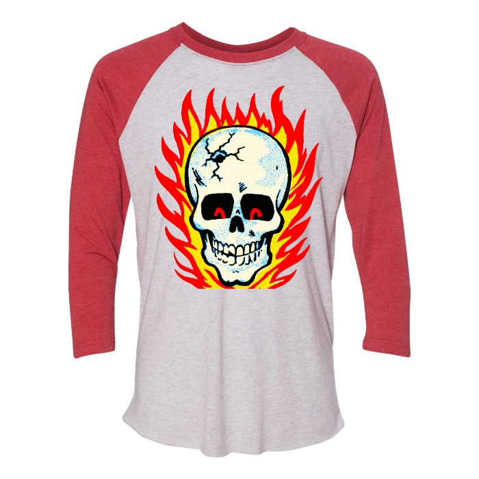 RAYGUN Hot Head Skull Triblend 3/4 Sleeve Raglan