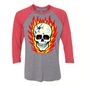 RAYGUN Hot Head Skull Triblend 3/4 Sleeve Raglan