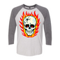 RAYGUN Hot Head Skull Triblend 3/4 Sleeve Raglan